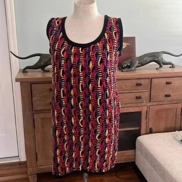 COOGI sleeveless multicolor knit mini dress size L - Picture 1 of 4